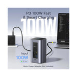 Vue arrière du dock USB-C Hub HDMI montrant les ports et connecteurs disponibles