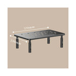 Support d'écran ajustable en vue arrière montrant les réglages multiples pour ergonomie