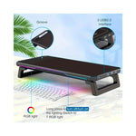 Vue latérale du support écran montrant les ports USB et la connectique RGB