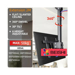 Support plafond BEISHI pivotant TV 50lbs vue arrière