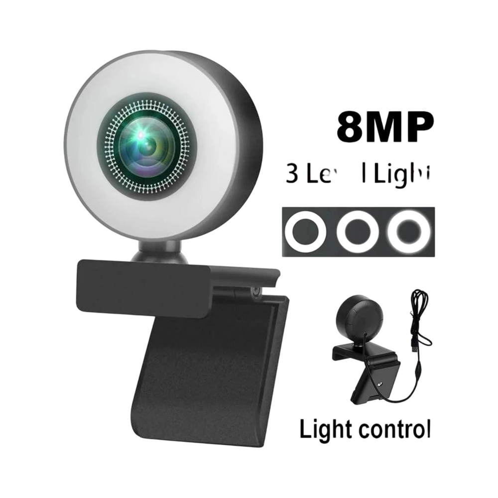 Webcam auto-focus 8MP Full HD Gear4PC avec micro inclus -  - Gear4PC