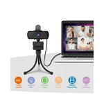 Webcam K420 HD sur trépied vue de face avec micro intégré