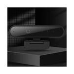 Vue latérale de la webcam Reconnaissance Faciale AlloySeed USB avec angle incliné montre les LEDs et le microphone intégré